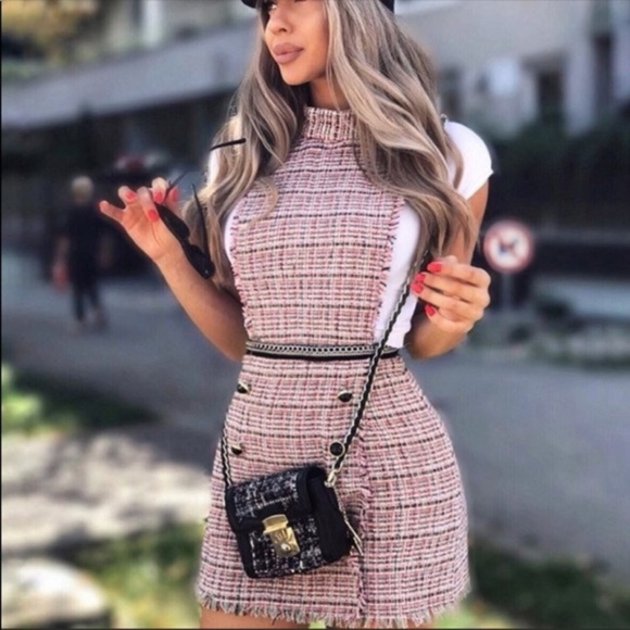 tweed jumpsuit zara